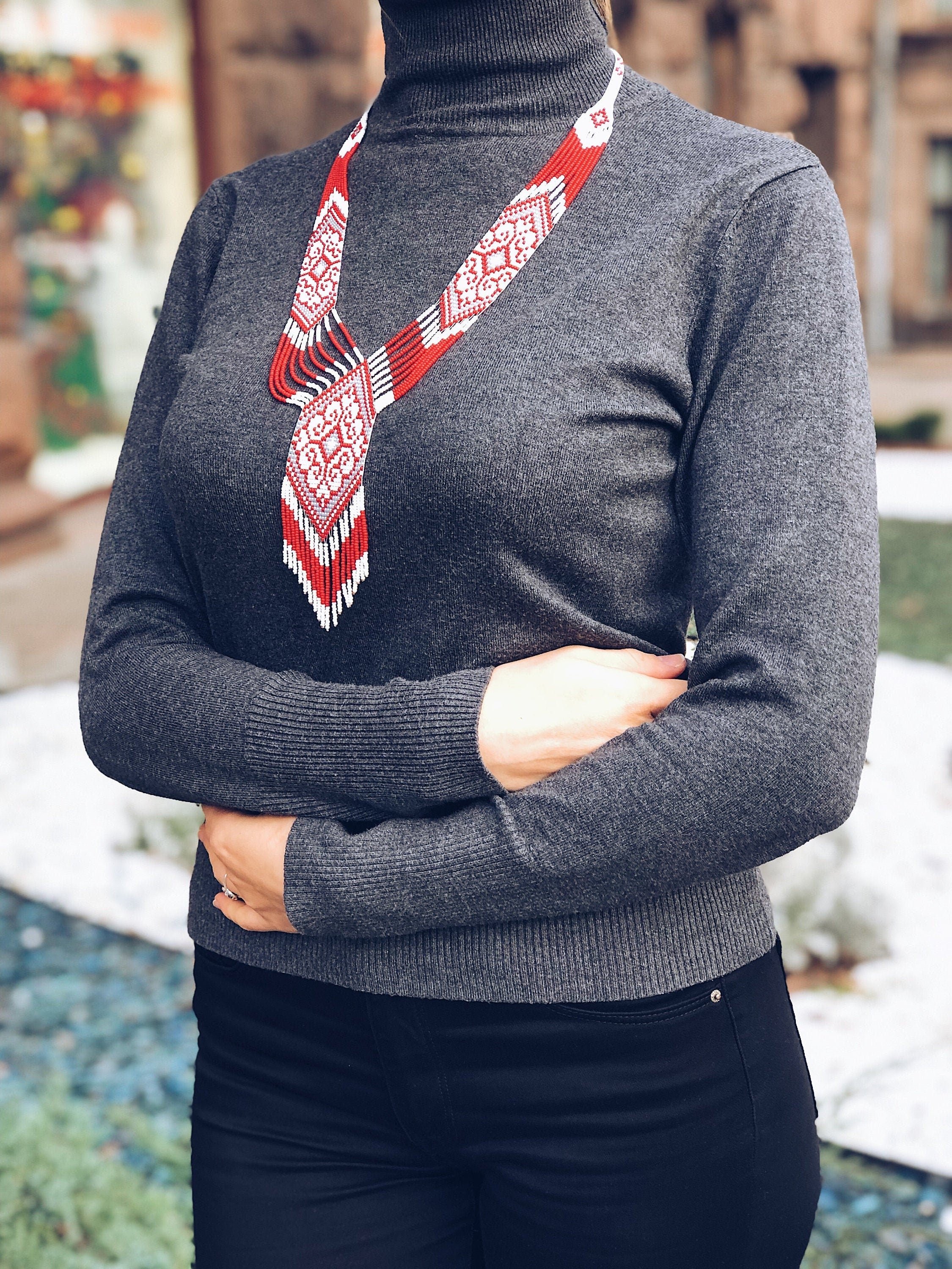 Ukrainian Gerdan Necklace - Handmade Beaded Jewelry