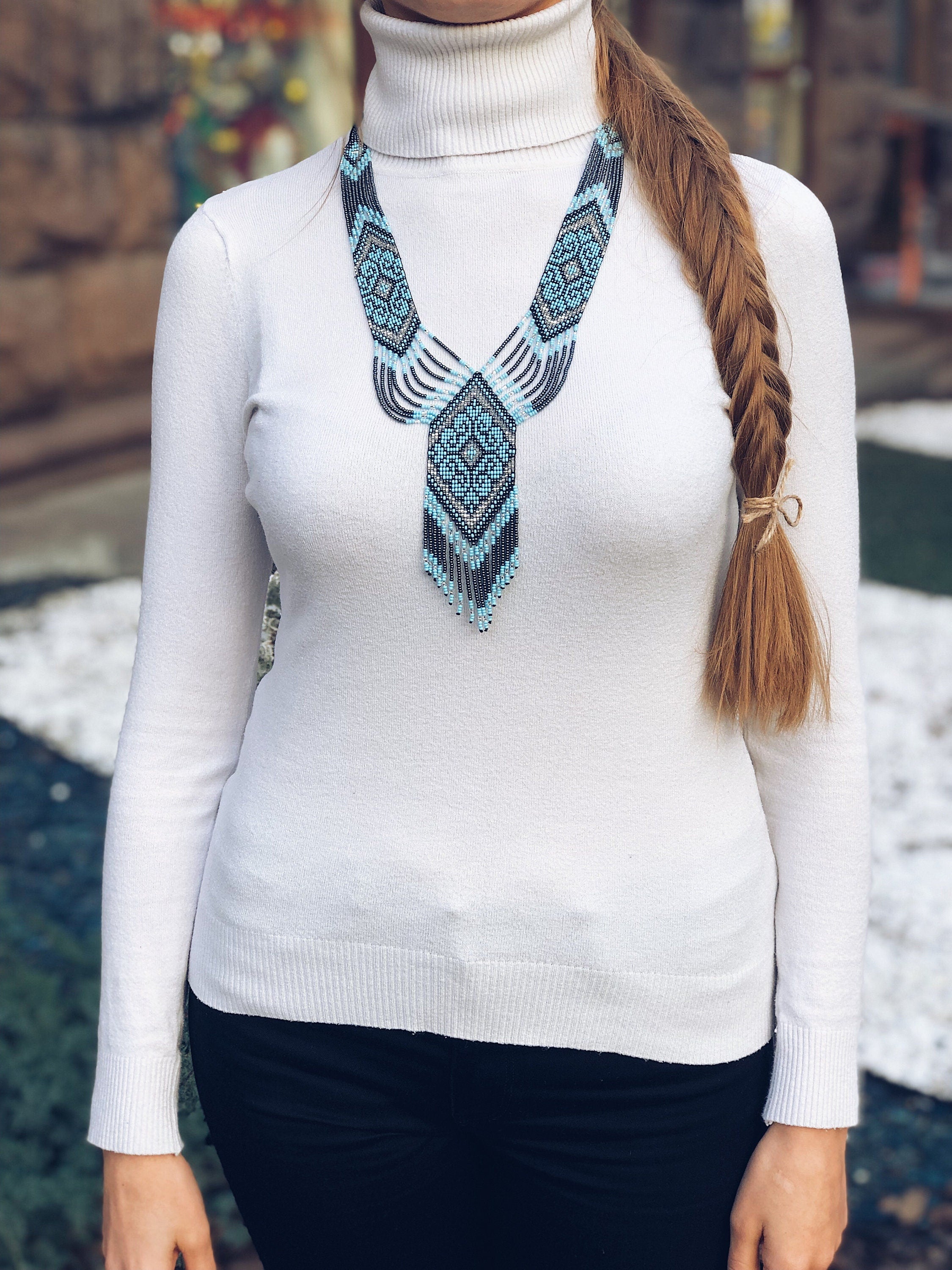 Ukrainian Gerdan Necklace - Handmade Beaded Jewelry