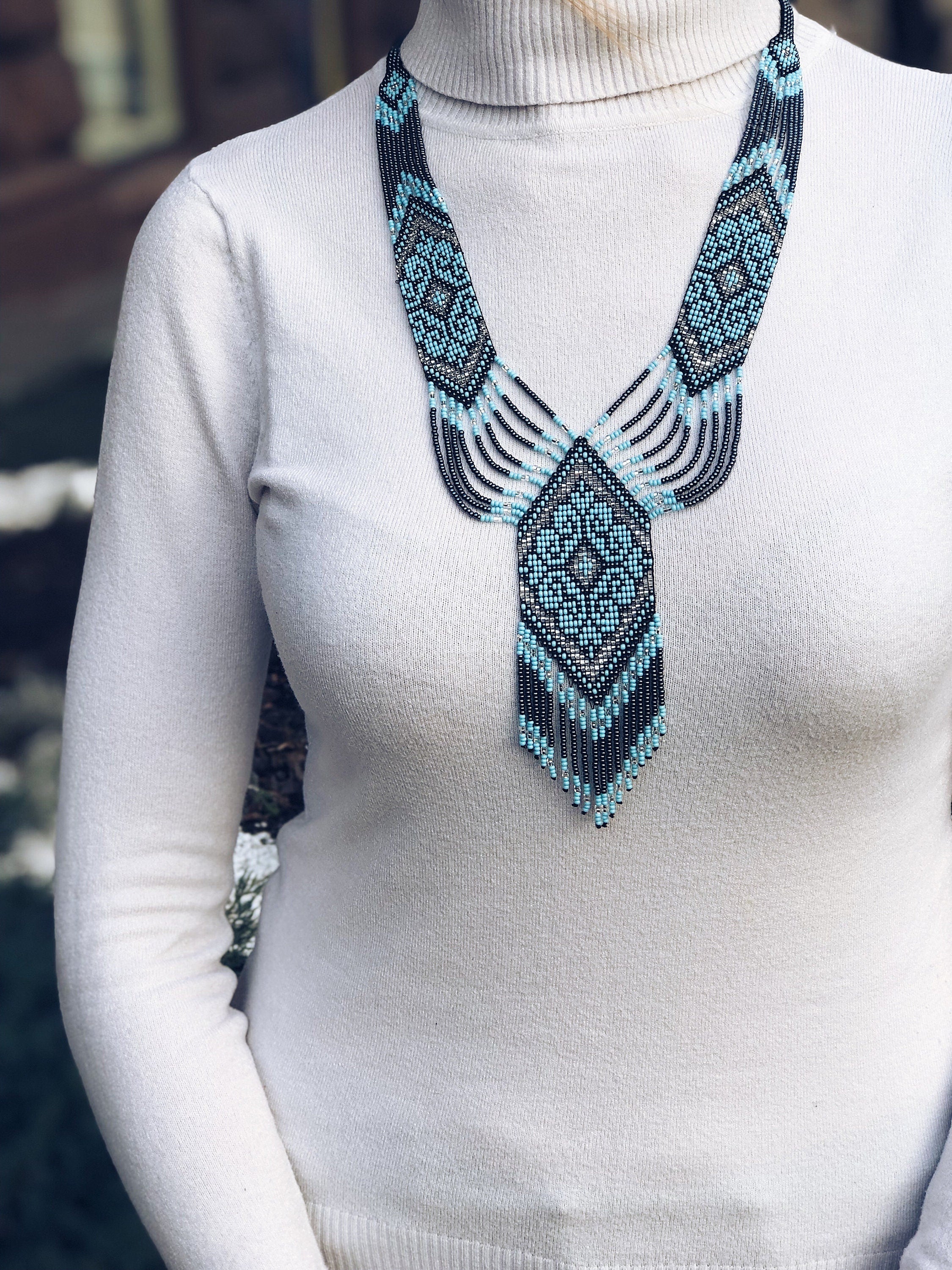 Ukrainian Gerdan Necklace - Handmade Beaded Jewelry