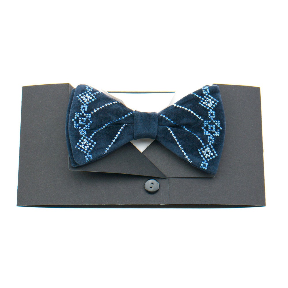Ukrainian Embroidered Butterfly Tie for Men