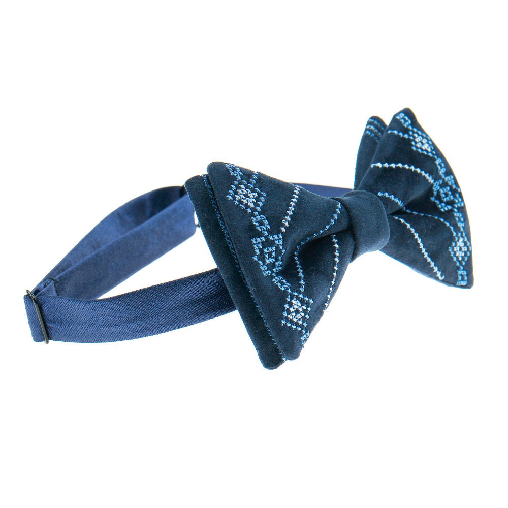 Ukrainian Embroidered Butterfly Tie for Men