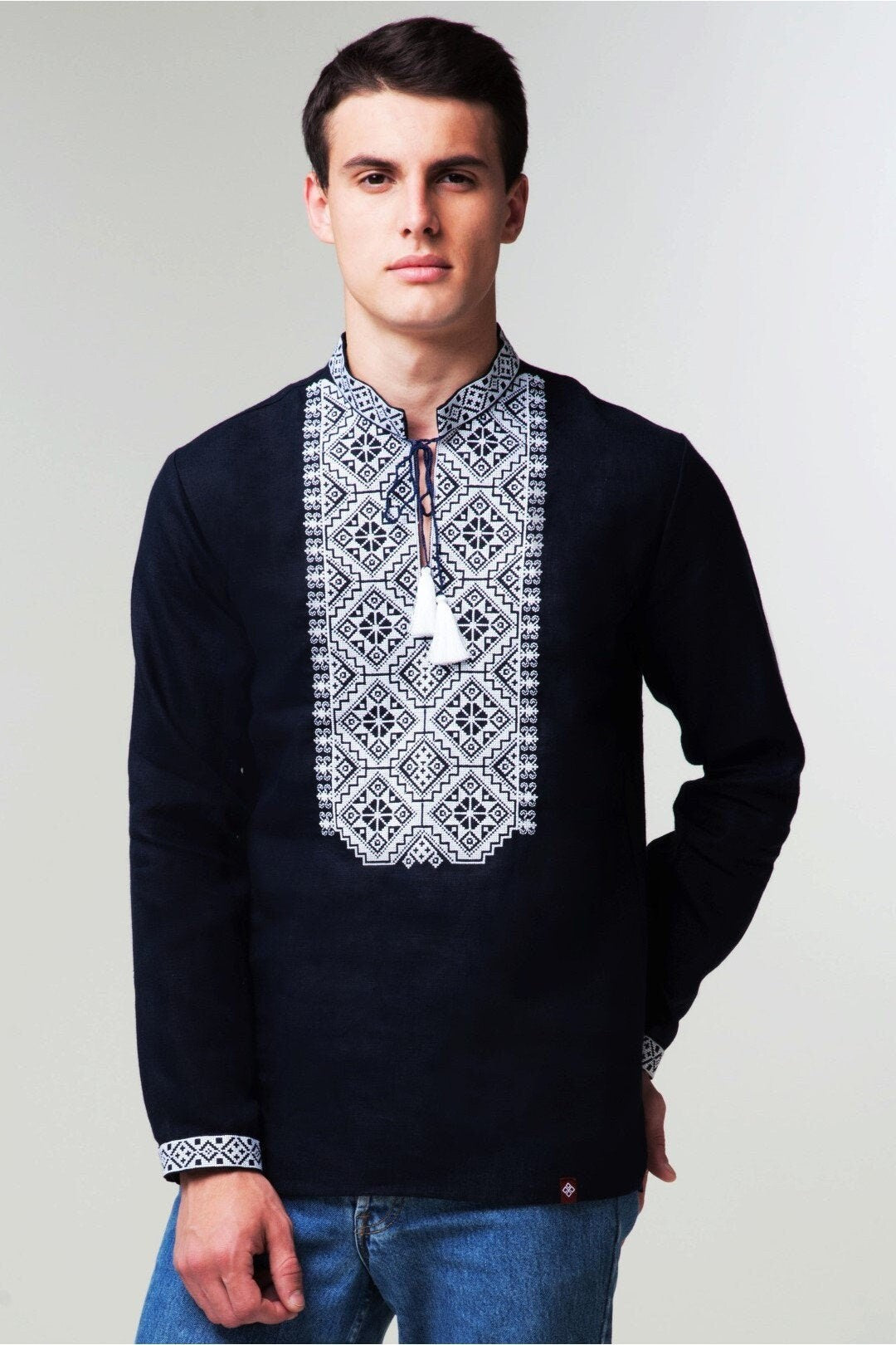 Men's Ukrainian Vyshyvanka Linen Embroidered Shirt for Easter