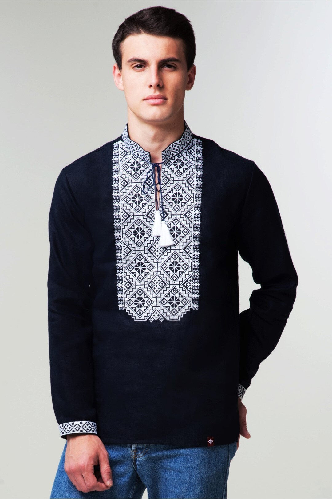 Men's Ukrainian Vyshyvanka Linen Embroidered Shirt for Easter
