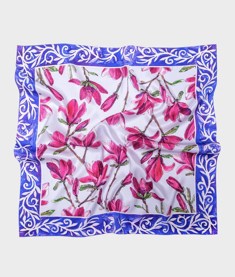 Bohemian 100% Silk Flower Paradise Shawl - Hand-Painted Scarf , Perfect for Mother's Day and Easter