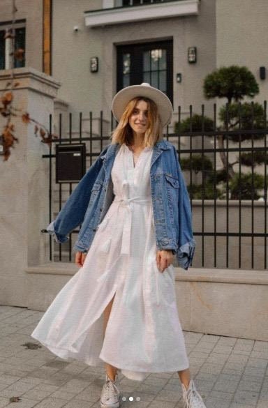 Embroidered Ukrainian Wedding Vyshyvanka White Linen Boho Dress for Women