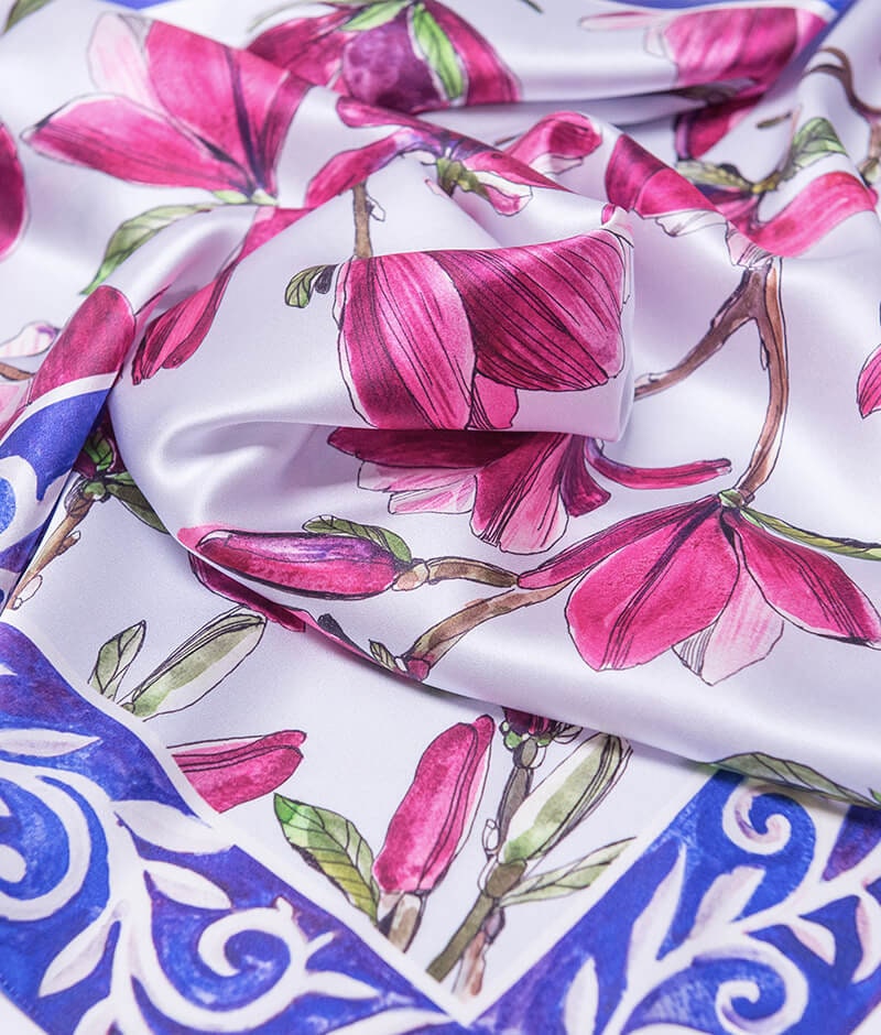 Bohemian 100% Silk Flower Paradise Shawl - Hand-Painted Scarf , Perfect for Mother's Day and Easter