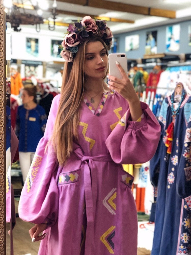 Colorful Floral Crown - Pink & Deep Purple Boho Wedding Halo Hair Wreath