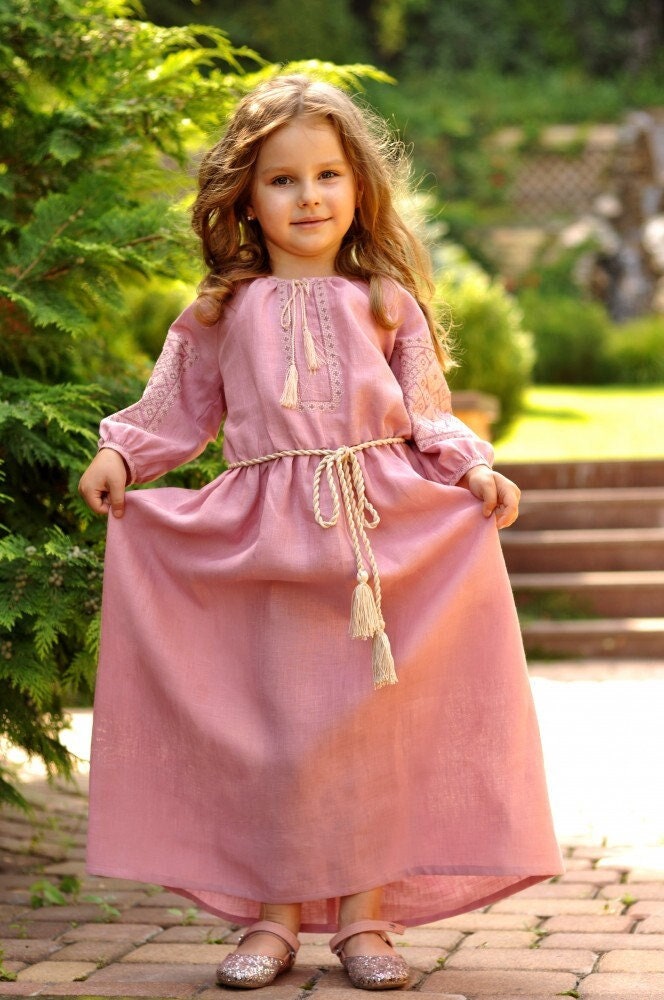 Embroidered Pink Dress Set for Mom and Daughter - Matching Family Outfits