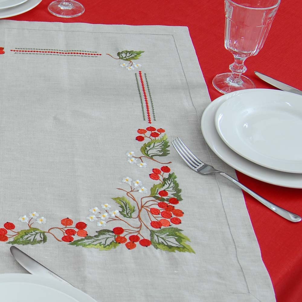 Kalyna Ukrainian Embroidered Tablecloth