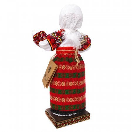 Handmade Motanka Doll on Wood Stand - Bereginya Home Protector for Valentine's Day and Easter