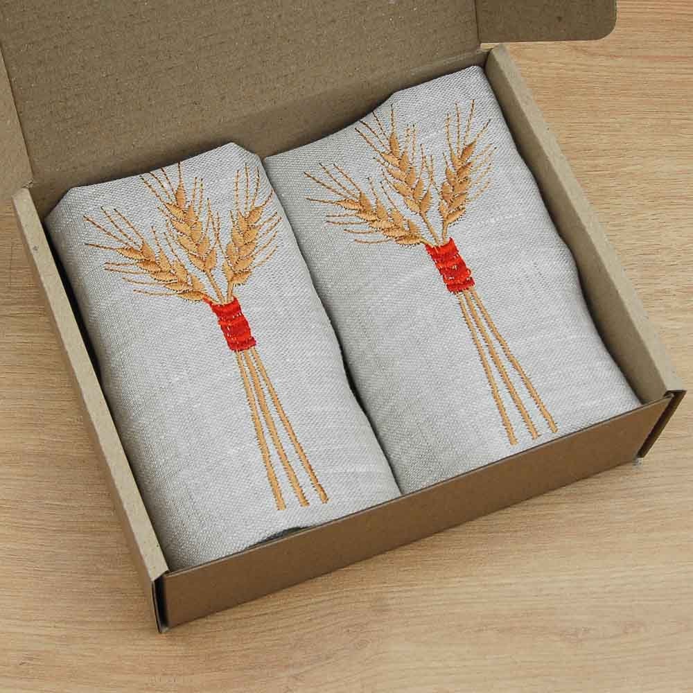 Embroidered Ukrainian Napkins "Didukh" 40x40 CM - Mother's Day Decor, Easter Decor, Peace for Ukraine