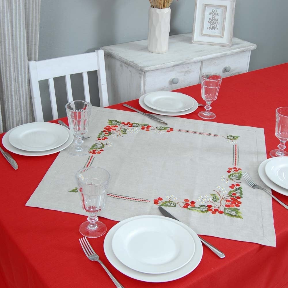 Kalyna Ukrainian Embroidered Tablecloth