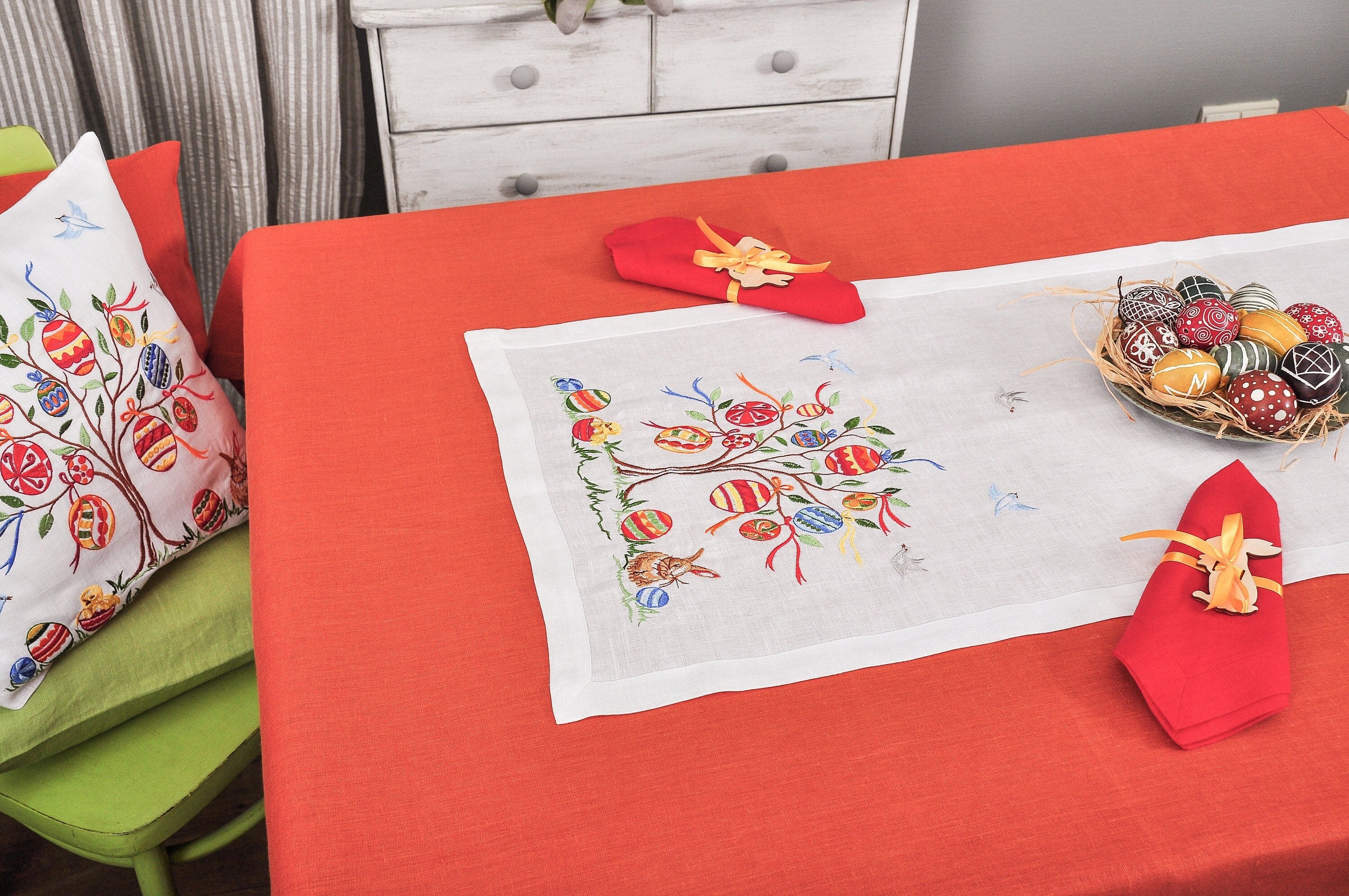 Embroidered Easter Table Runner 90 x 45 CM - Ukrainian Tablecloth