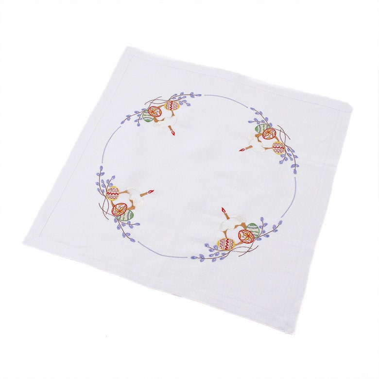 Embroidered 64x64 cm Ukrainian Easter Tablecloth