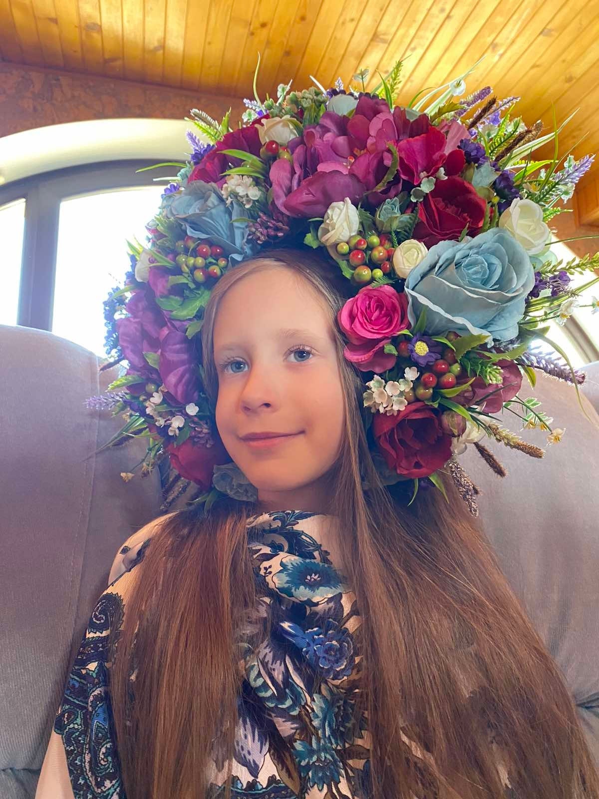 Colorful Purple Flower Crown | Boho Bridal Floral Halo Headband