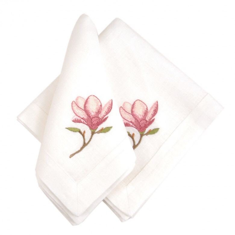 Set 8 Napkins Magnolia 40*40 СМ. Embroidered Tablecloth. Ukrainian Embroidered Tablecloth. Gift for Mother, Christmas Linen Napkins,