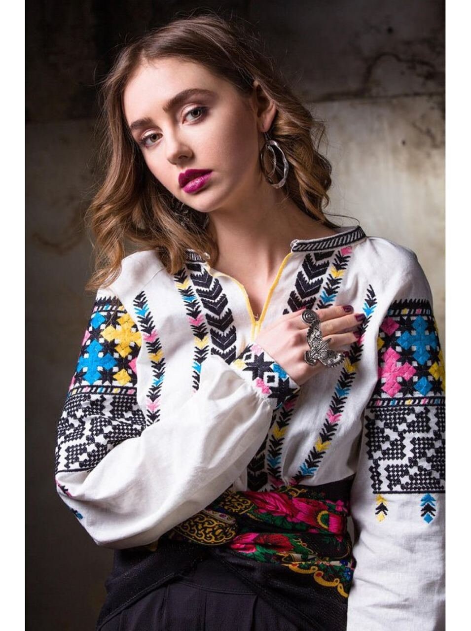 White Linen Embroidered Ukrainian Vyshyvanka Blouse - Perfect for Women and Girls