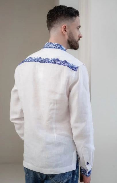 White Ukrainian Vyshyvanka for Men - Embroidered Traditional Shirt