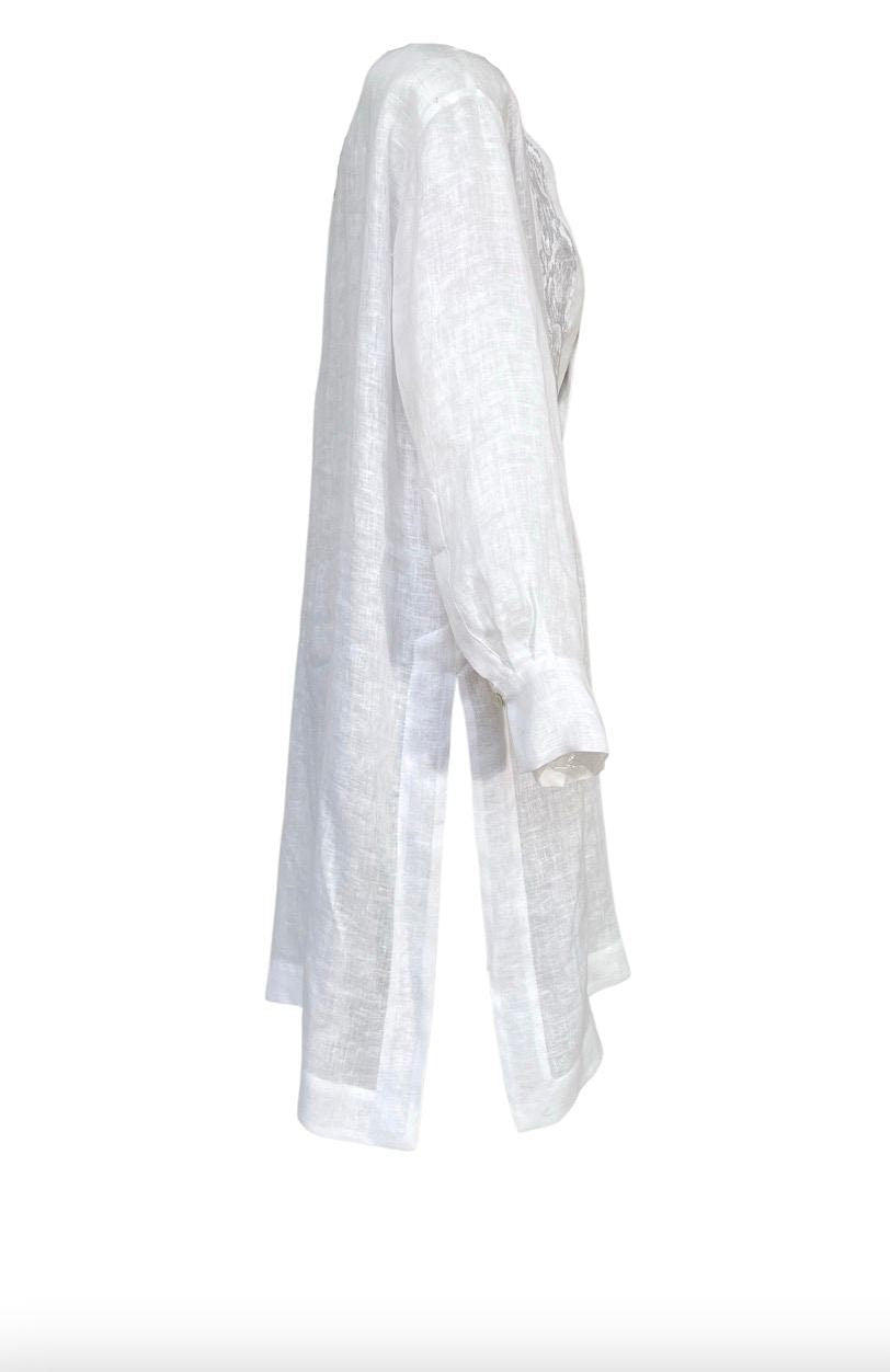 White Ukrainian Vyshyvanka Blouse - Embroidered Bohemian Ethnic Shirt