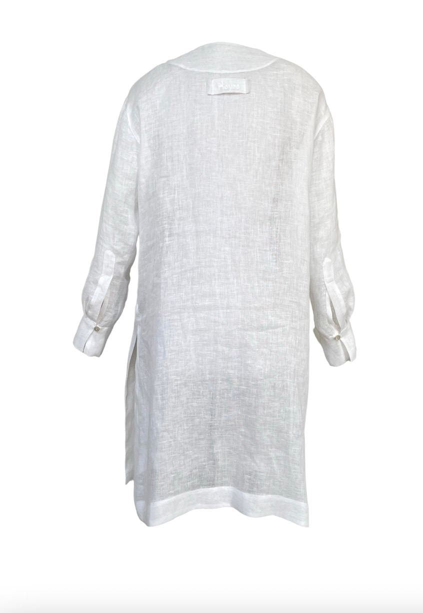 White Ukrainian Vyshyvanka Blouse - Embroidered Bohemian Ethnic Shirt