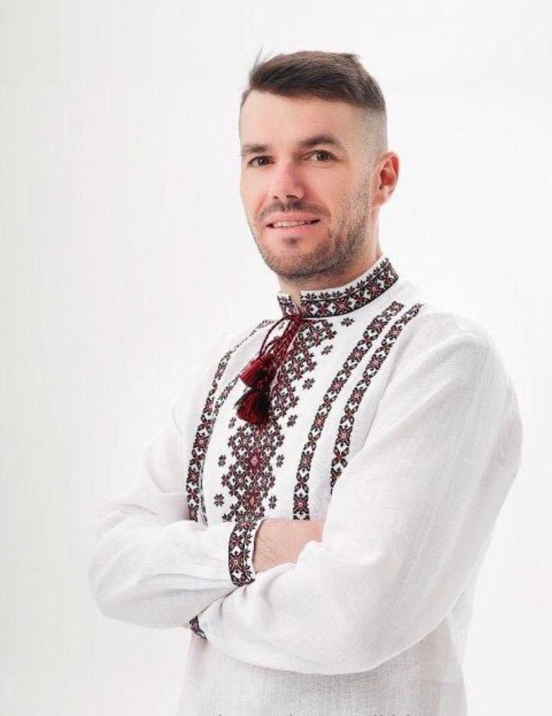 White Linen Vyshyvanka Shirt for Men - Embroidered Ukrainian Traditional Wear