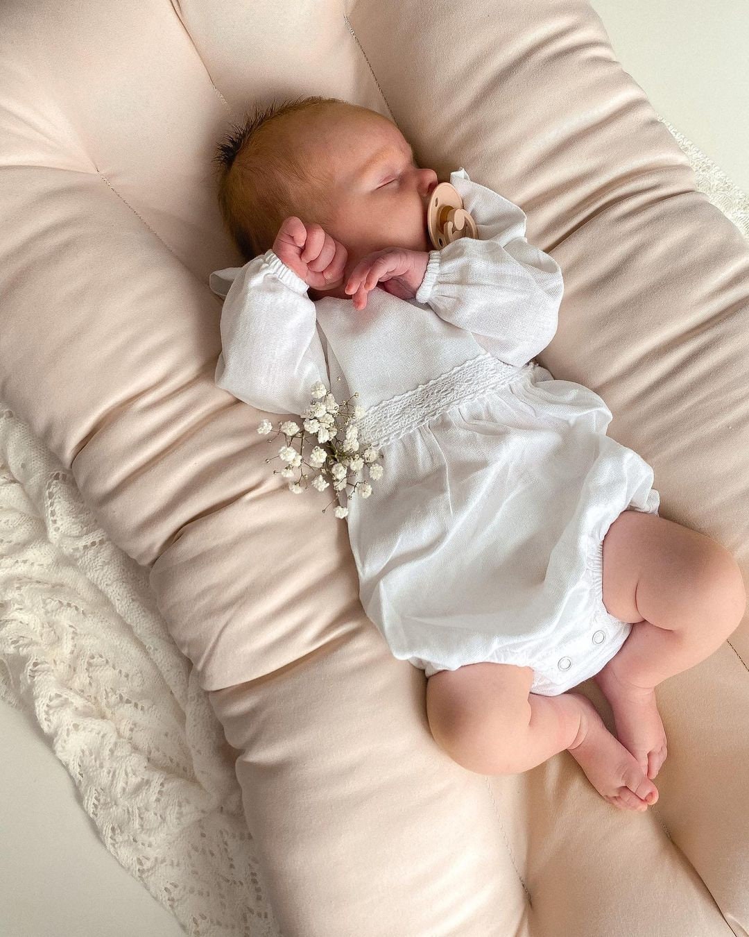 White Christening Set for Kids - Festive Bodysuit & Dress - Comfortable Children's Clothing