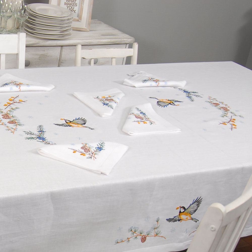 Tabletop 240 CM First Snow - Ukrainian Embroidered Tablecloth & Table Runners