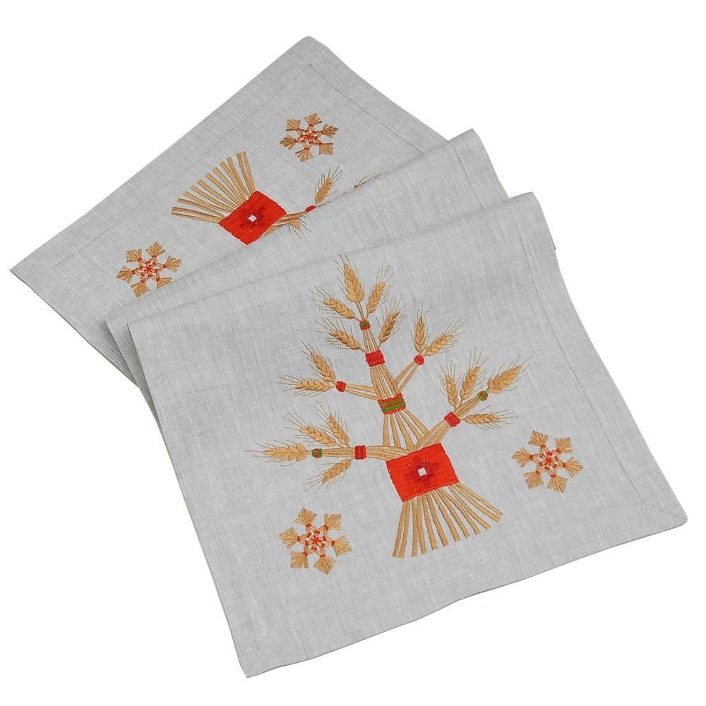 Embroidered Ukrainian Tablecloth Set with 4 Napkins and Runner (140x40cm)