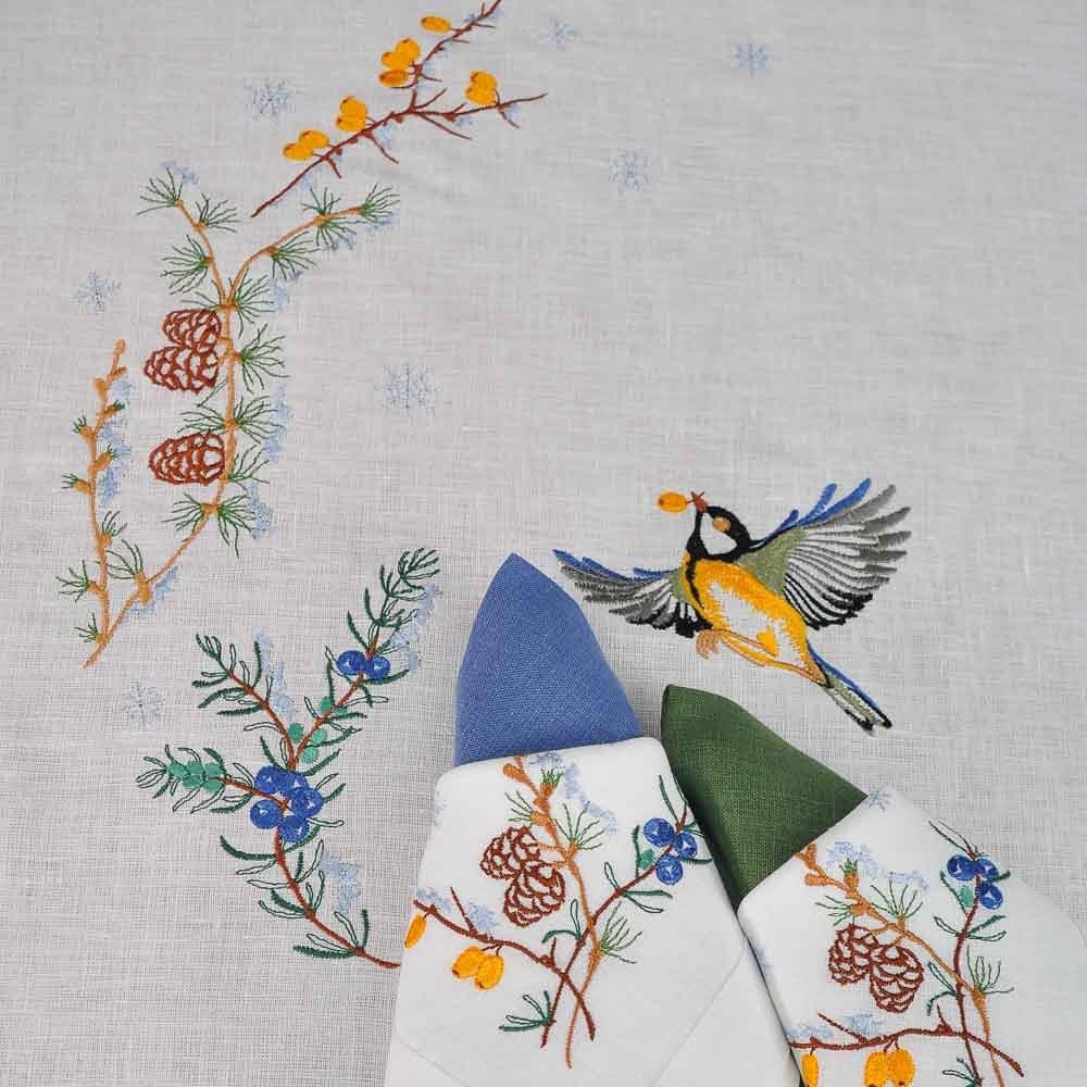 Tabletop 240 CM First Snow - Ukrainian Embroidered Tablecloth & Table Runners