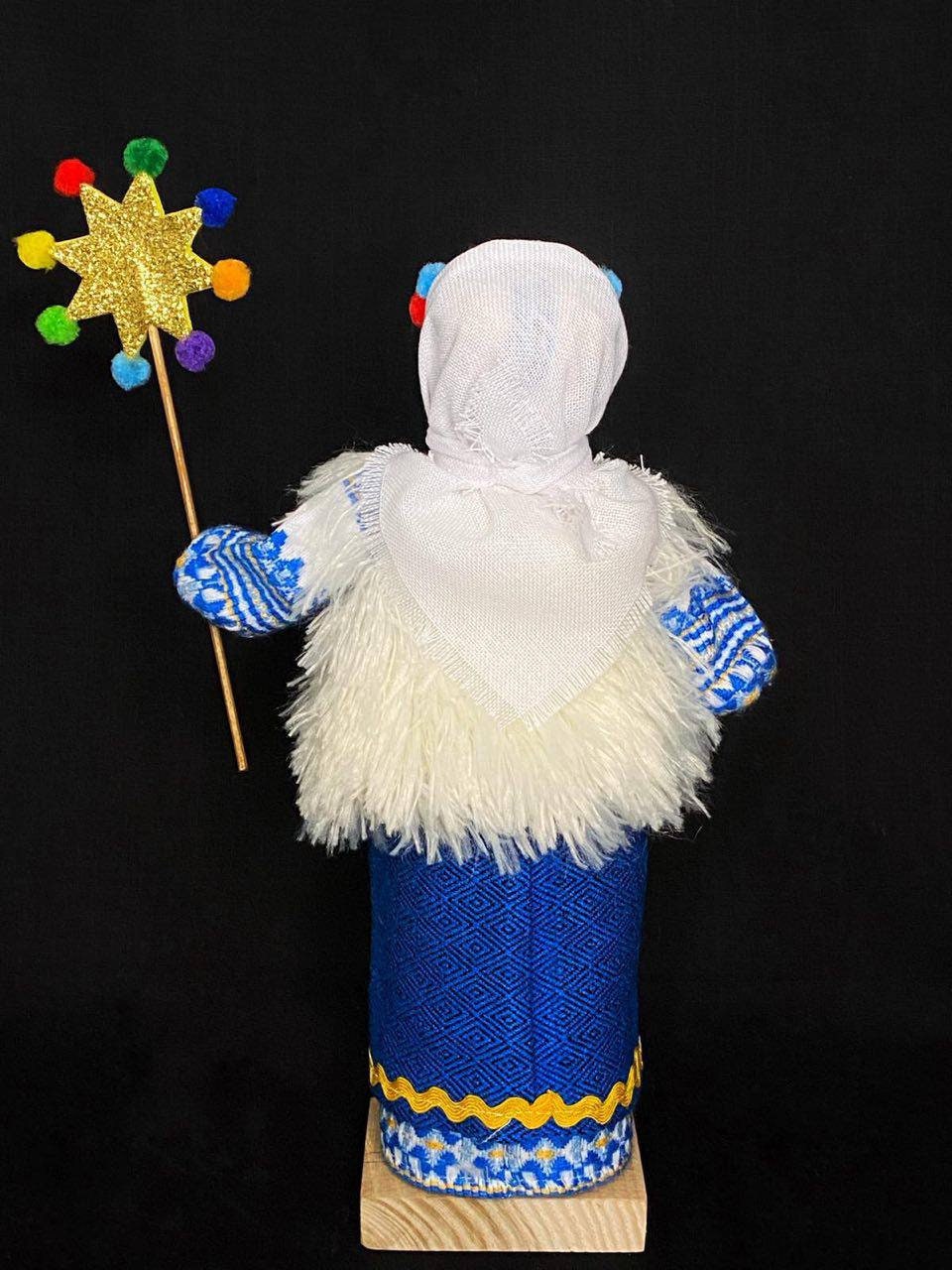 Unique Motanka Doll "Christmas" Handmade on Wooden Stand - Home and Family Protector