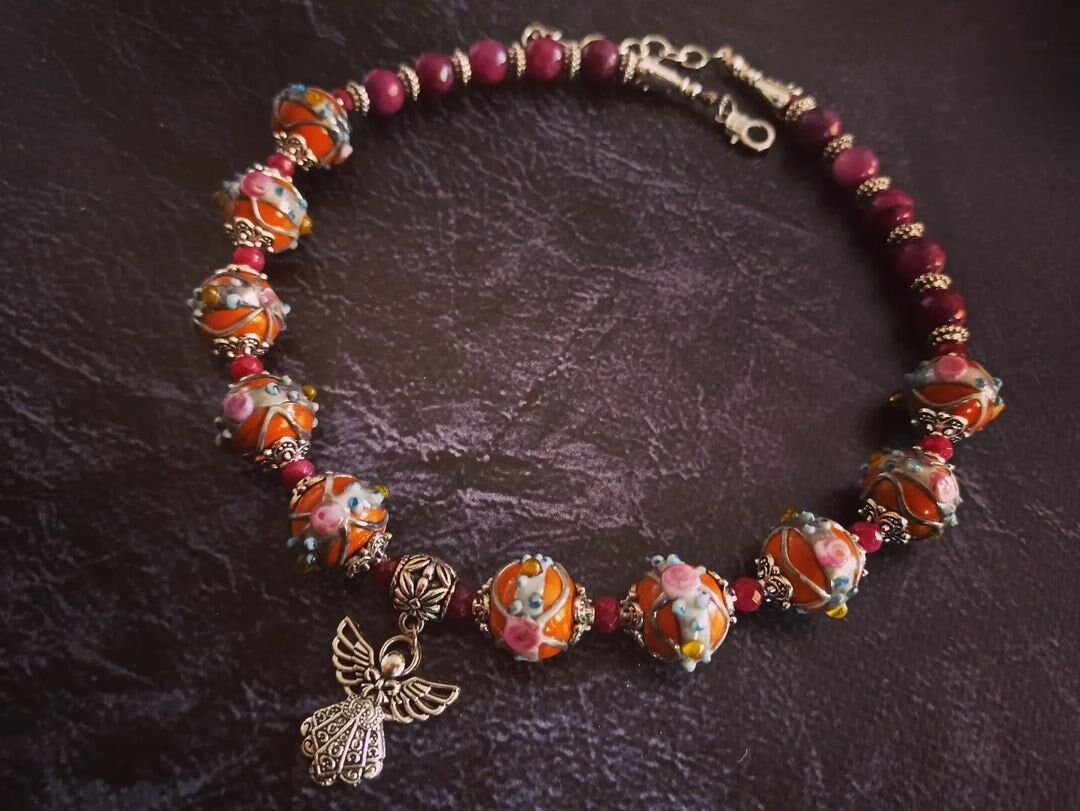 Handmade Sodalite Necklace | Ukrainian Traditional Jewelry | Unique Natural Stone Design