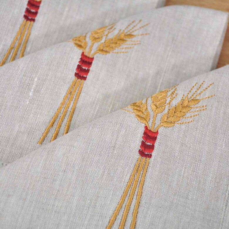 Embroidered Ukrainian Napkins "Didukh" 40x40 cm - Perfect for Easter