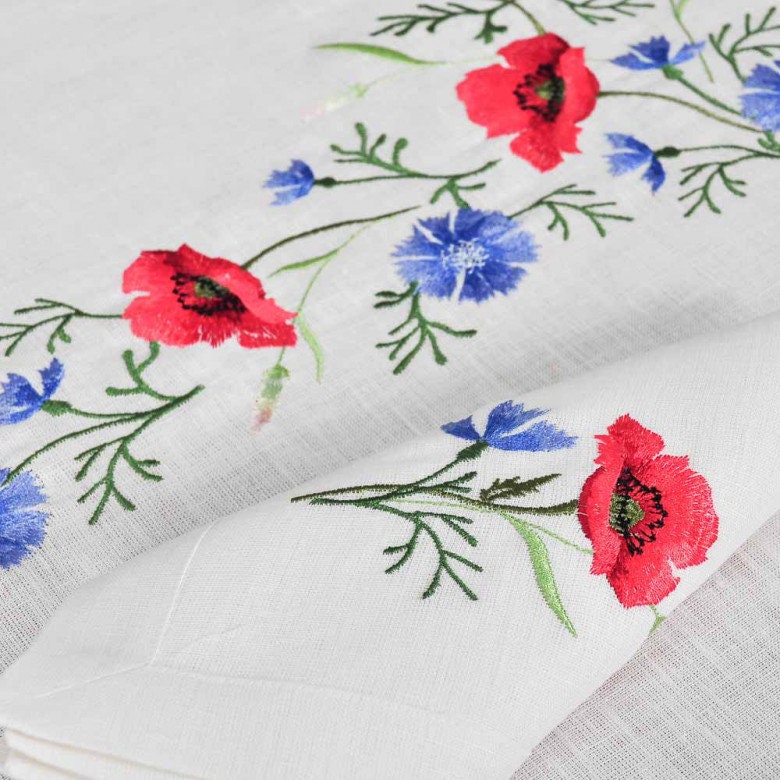 Set of 4 Embroidered Ukrainian Napkins 40x40 CM – Easter Decor