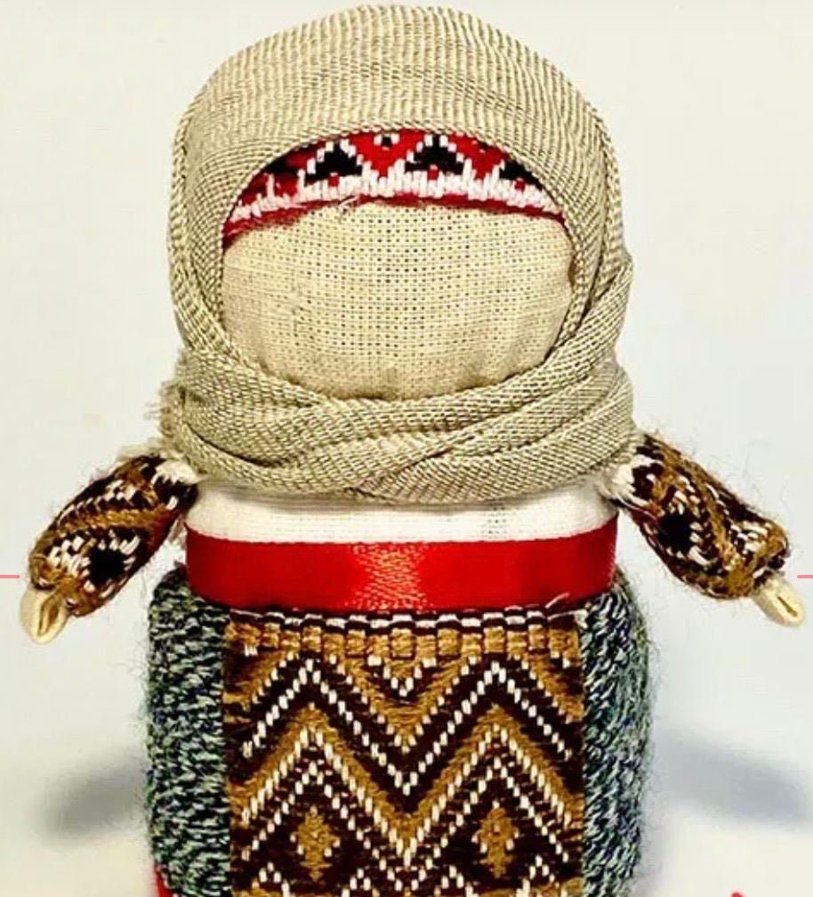 Handmade Motanka Doll - Unique Grain Doll for Love, Family Warmth, Embroidered - Valentine's Day & Easter Decor