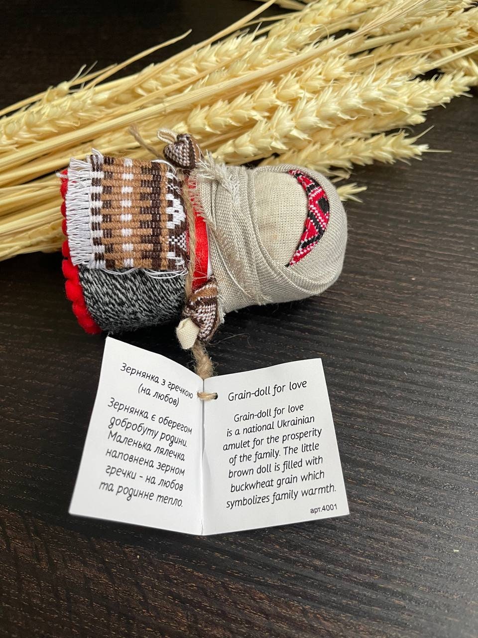 Handmade Motanka Doll - Unique Grain Doll for Love, Family Warmth, Embroidered - Valentine's Day & Easter Decor