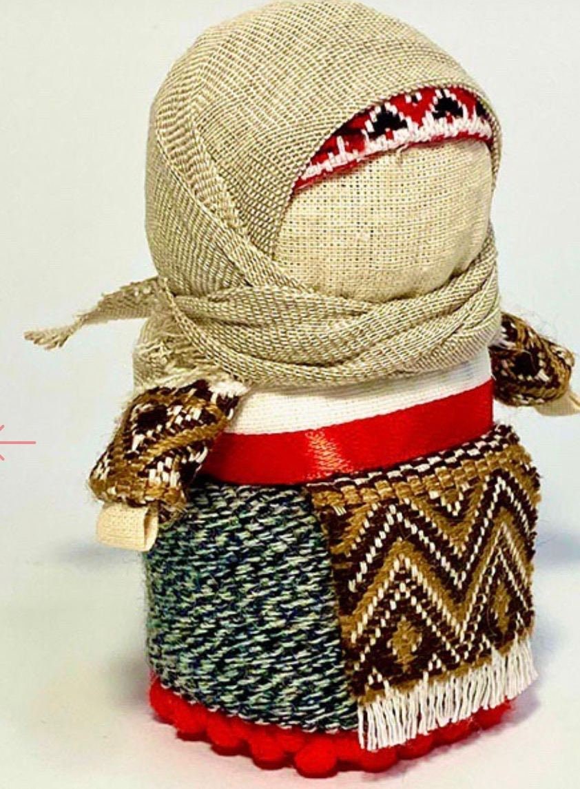 Handmade Motanka Doll - Unique Grain Doll for Love, Family Warmth, Embroidered - Valentine's Day & Easter Decor