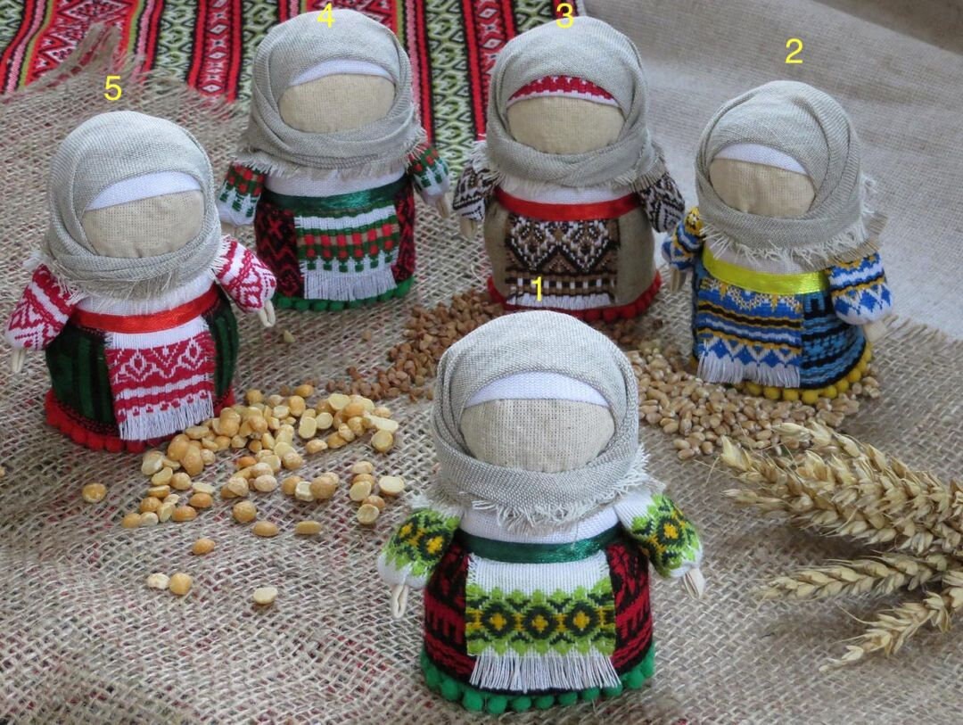 Handmade Ukrainian Motanka Doll with Poppy Seeds - Ethnic Embroidered Doll for Success and Fulfillment