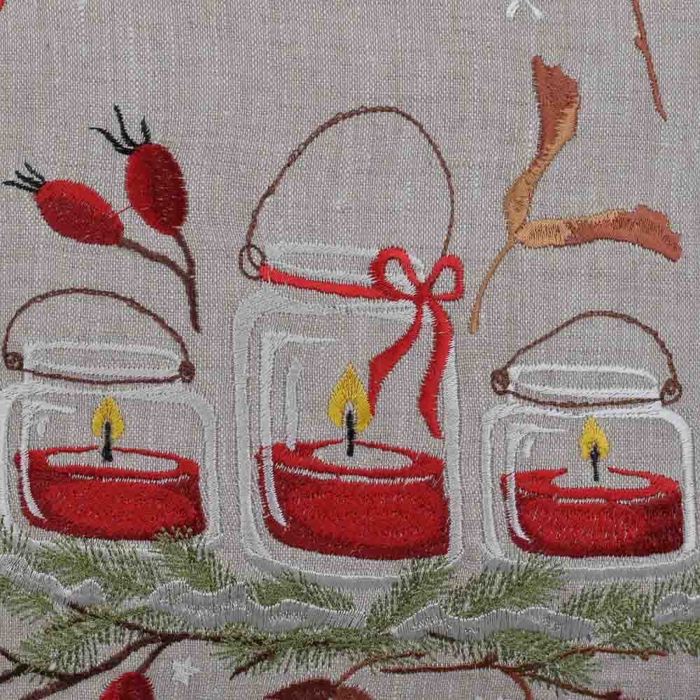 Embroidered Linen Pillowcase 40x40 cm | Organic Home Decor