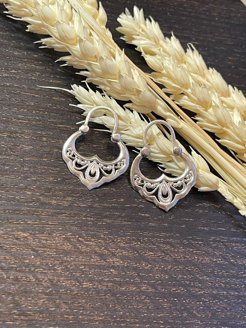 Ukrainian Silver Earrings | Ethnic Antique Jewelry