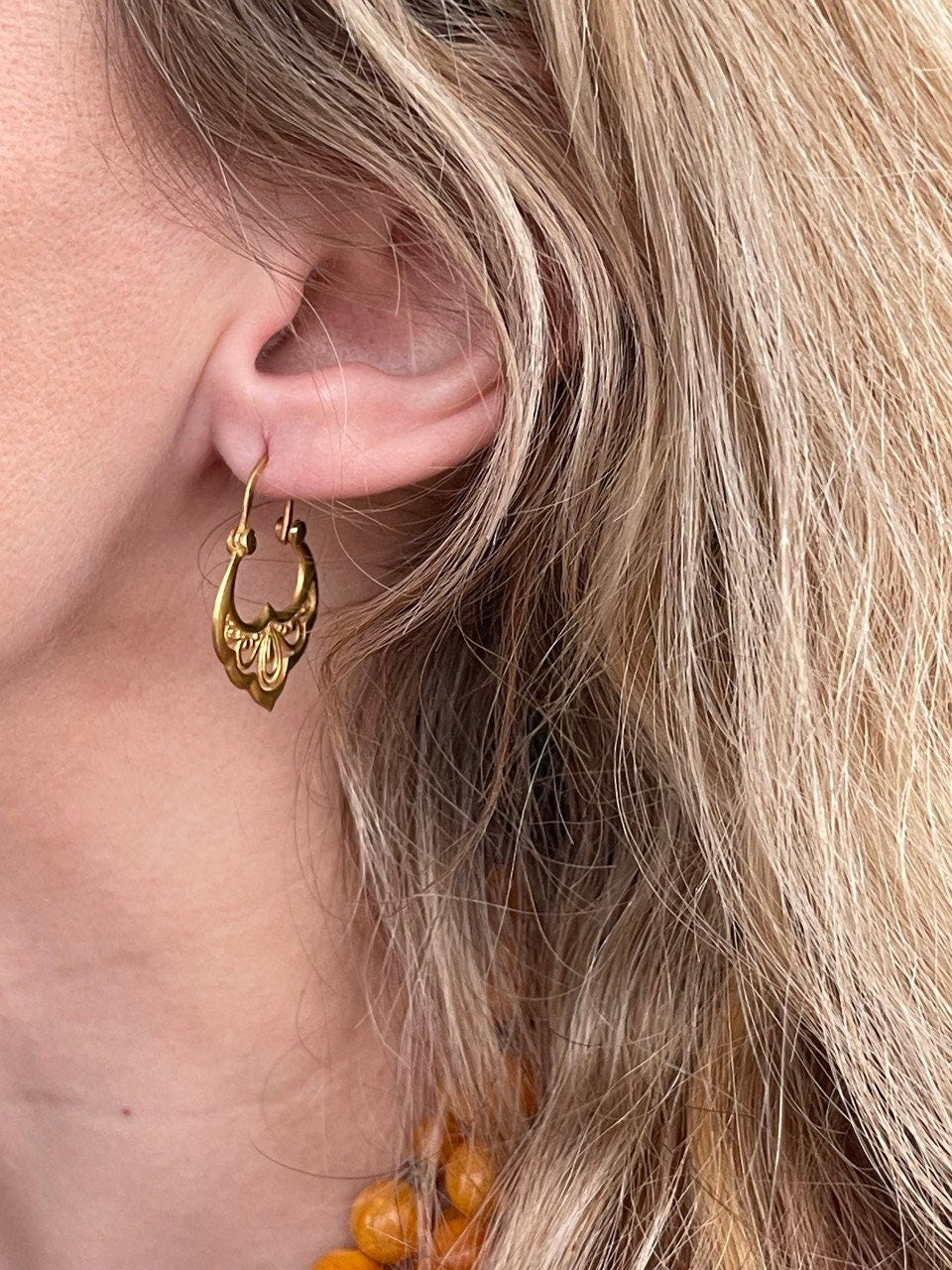 Gilded Ukrainian Traditional Antique Earrings