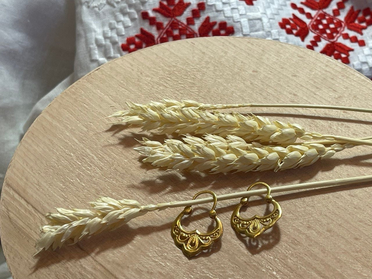 Ukrainian Antique Silver Gilt Earrings - Ethnic Jewelry