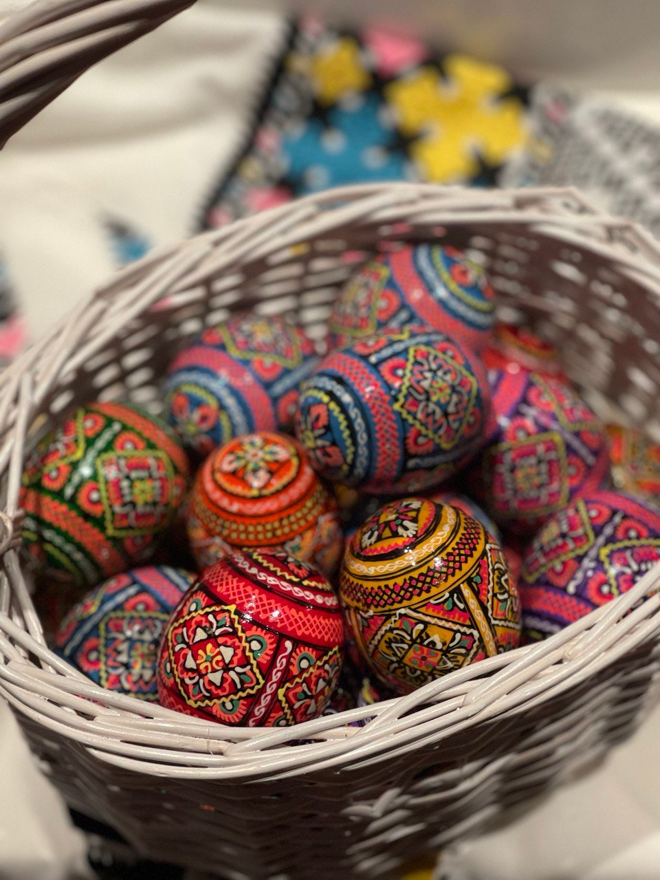 Easter Wooden Pysanky Eggs - Hand-Painted Ukrainian Ornaments