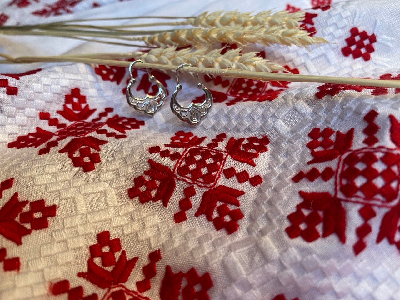 Ukrainian Silver Earrings | Ethnic Antique Jewelry