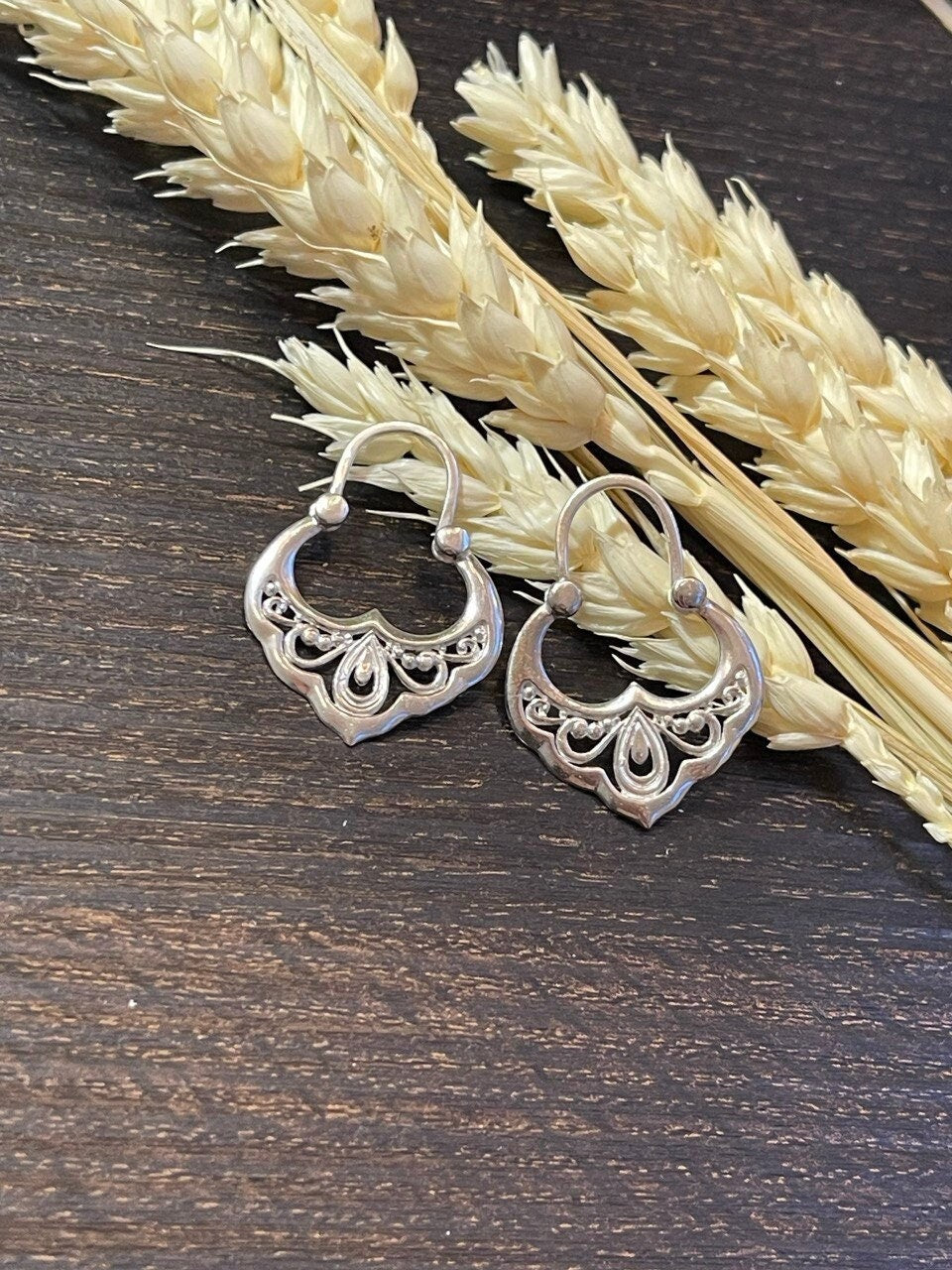 Ukrainian Silver Earrings | Ethnic Antique Jewelry