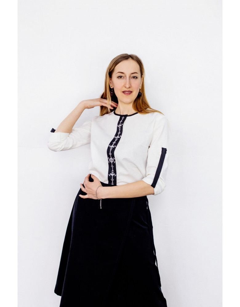 Classic Embroidered White Ukrainian Vyshyvanka Blouse - Women's Ethnic Spring Top