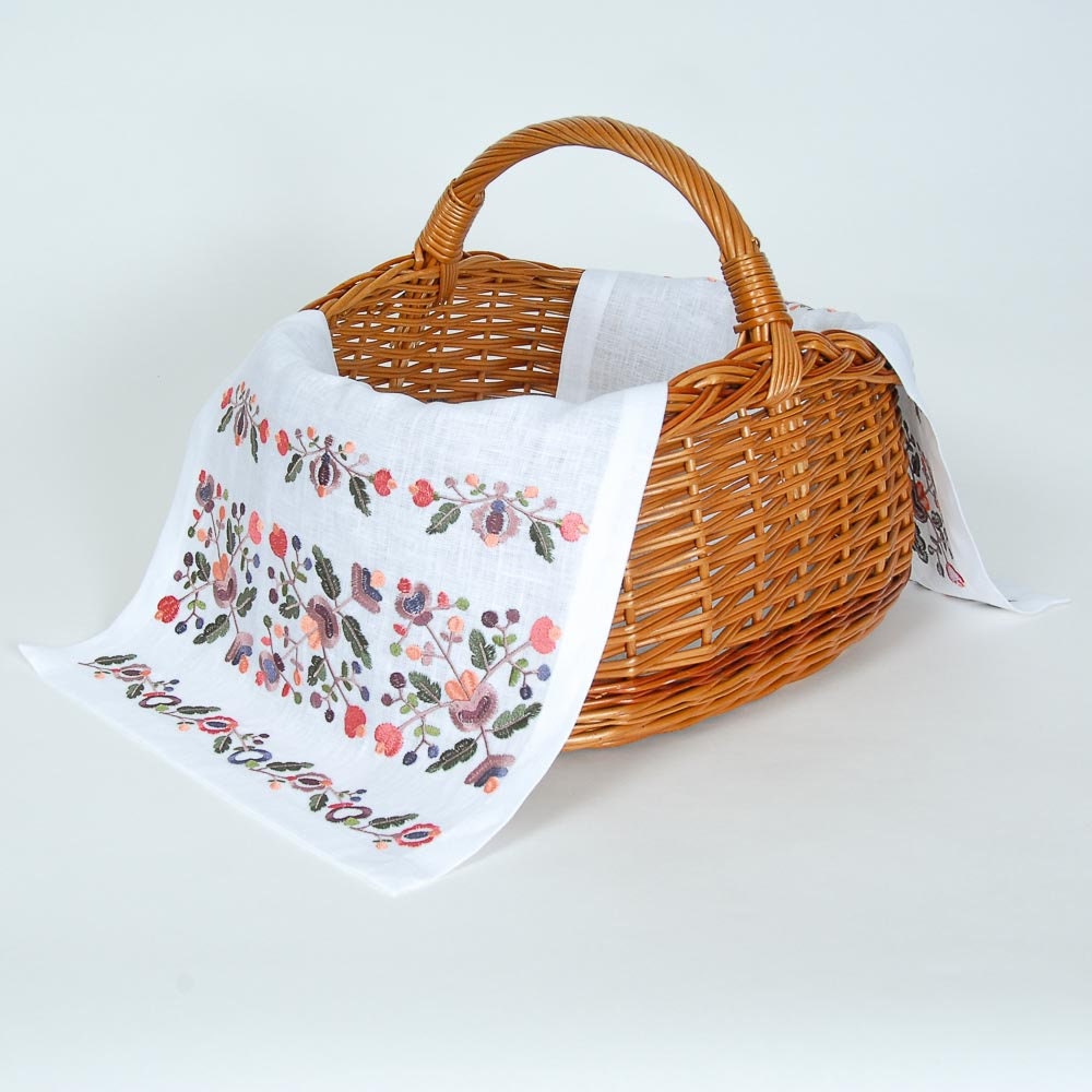 White Linen Tabletop 88x40 cm - Yavoriv Modern Ukrainian Embroidery for Easter