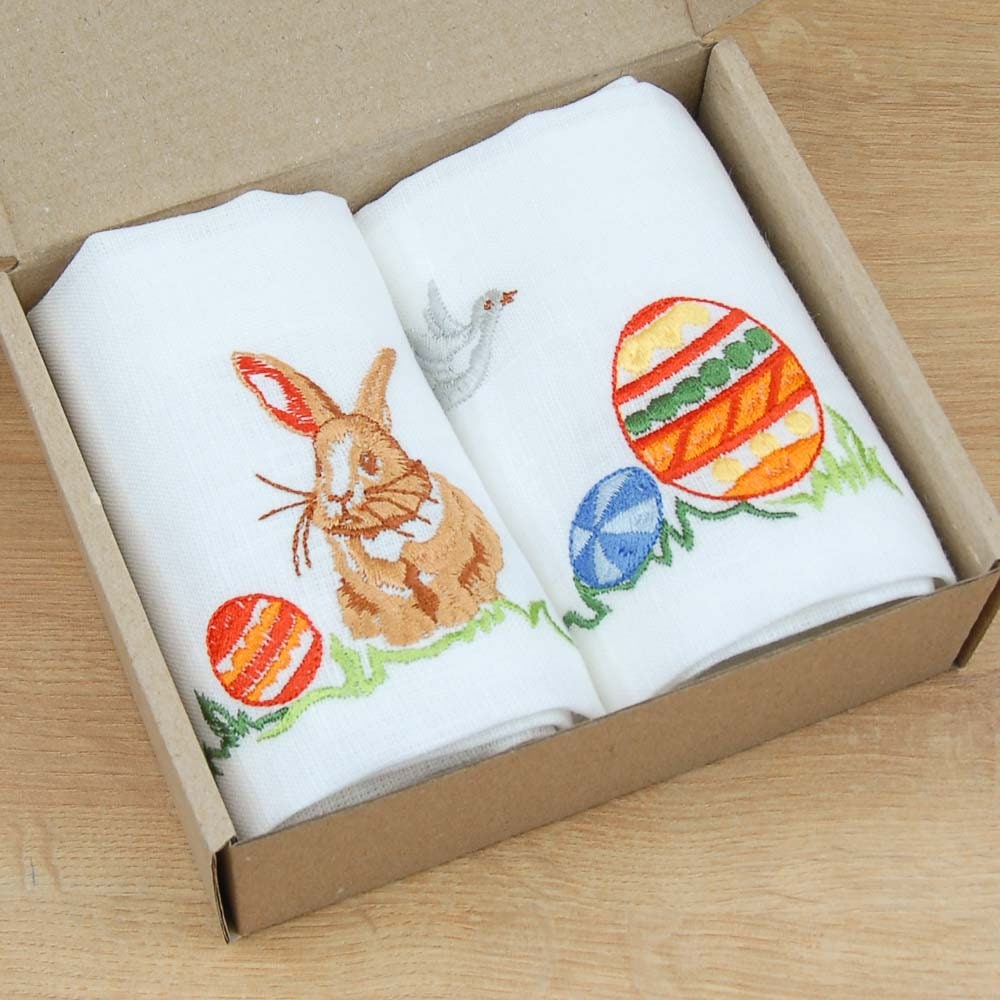 Easter Embroidered Tablecloth Set 40x40 CM - Ukrainian Design