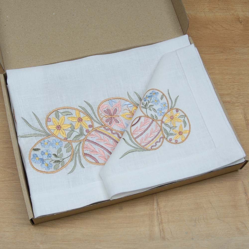 Ukrainian Embroidered Easter Table Runner with Napkins 136*40 CM