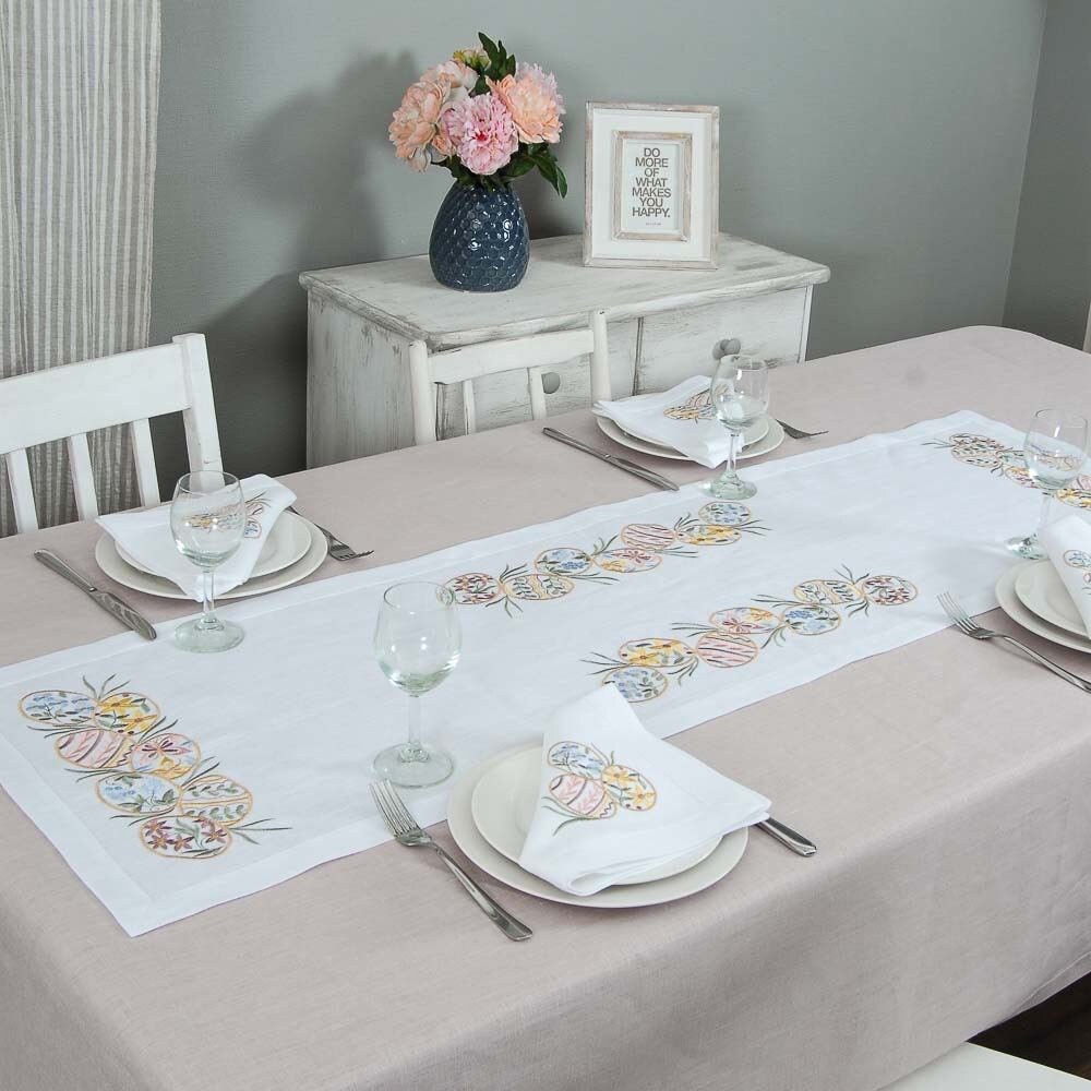 Ukrainian Embroidered Easter Table Runner with Napkins 136*40 CM