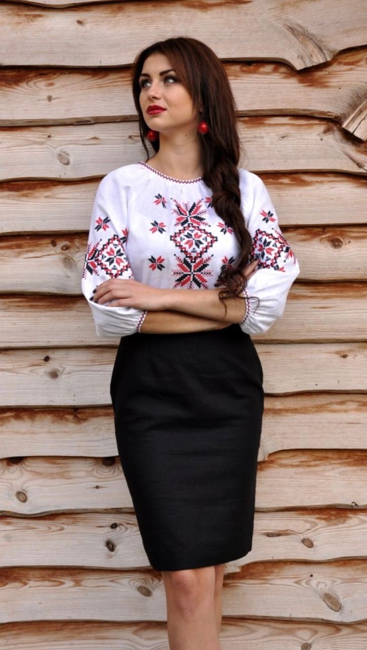 Ukrainian Vyshyvanka Blouse - Embroidered Women's Shirt